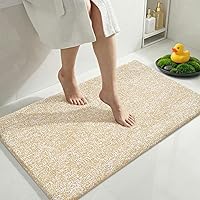 Vista 67 de Yimobra Alfombra de baño larga antideslizante, lavable, suave y absorbente, alfombra de baño de microfibra de doble tono con respaldo de goma