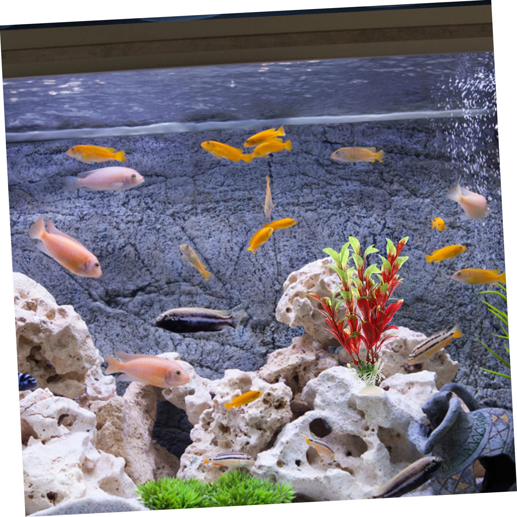 DOITOOL STK Aquarium Landschaftsbau Wasserpflanzen Kunstrasen Für Aquarien Künstliche Wasserpflanze Unterwasserpflanzen Fisch-Tanks Aquarium- Plastik Gras Für Aquarien 16c Anlage