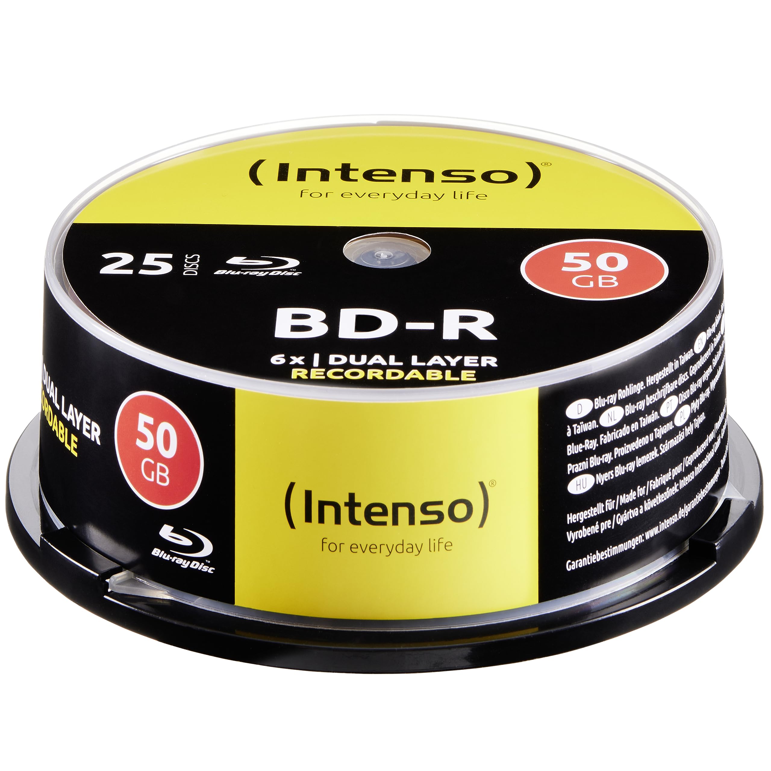 Intenso Blu-Ray 50GB, 6X Speed, Recorcable – 25Pcs Cake Box - 4
