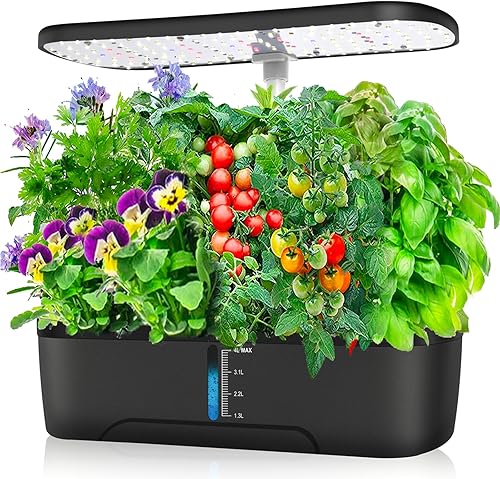 Sistema de cultivo hidropónico, jardín de hierbas para interiores, sistema de cultivo hidropónico de 12 vainas, kit de jardín de hierbas para
