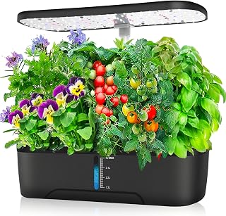 Hydroponics Growing System Kit 12 Pods Indoor Herb Garden with Grow Light | Hydrophonic Planter with Automatic Timer, Height Adjustable Harvest Lettuce