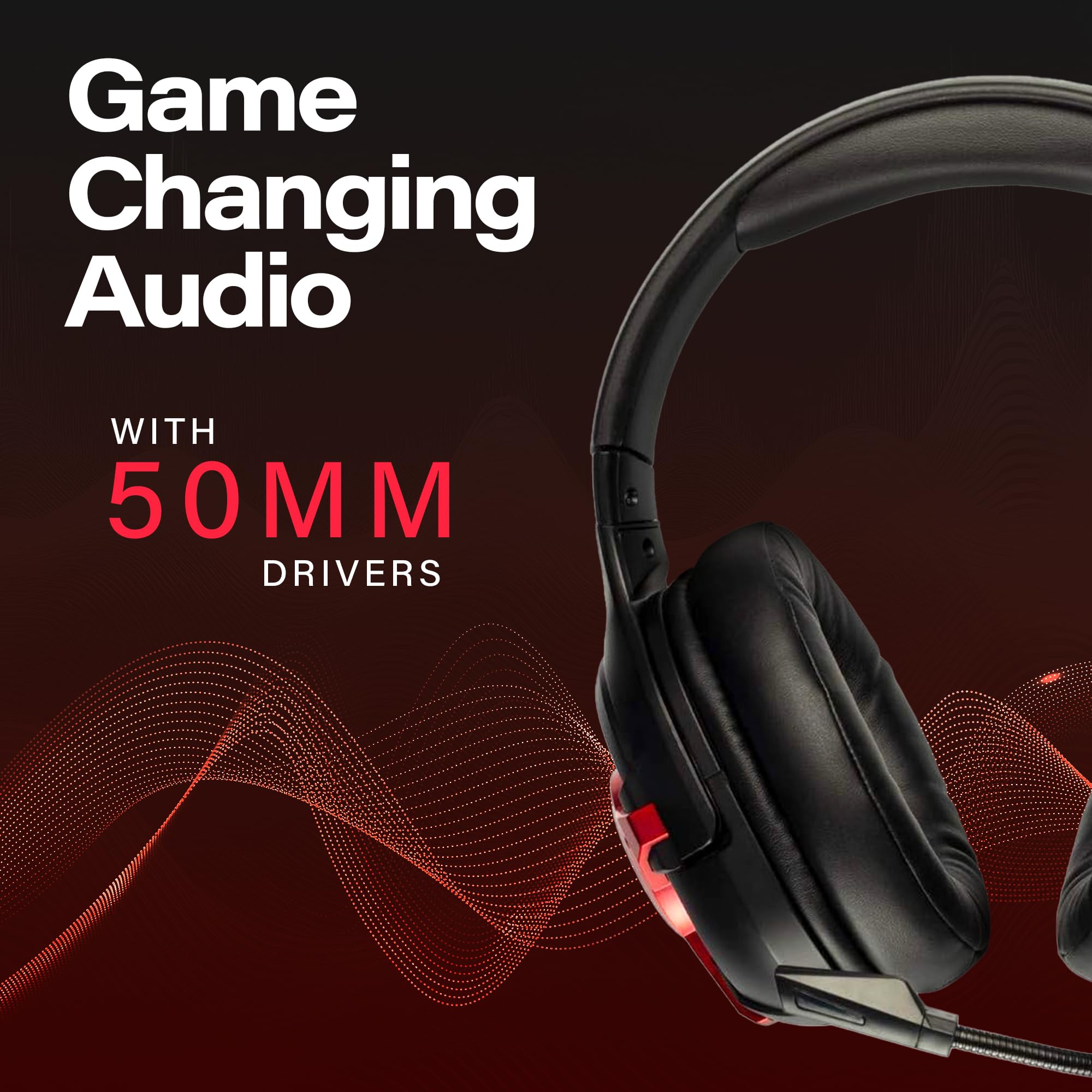 Meters M-Level-UP, Gaming-Headset, 7.1 Surround-Sound, abnehmbares Mikrofon, leistungsstarke 50-mm-Treiber, Inline-Fernbedienung, helles personalisiertes RGB und einzigartige VU, kompatibel mit PC,