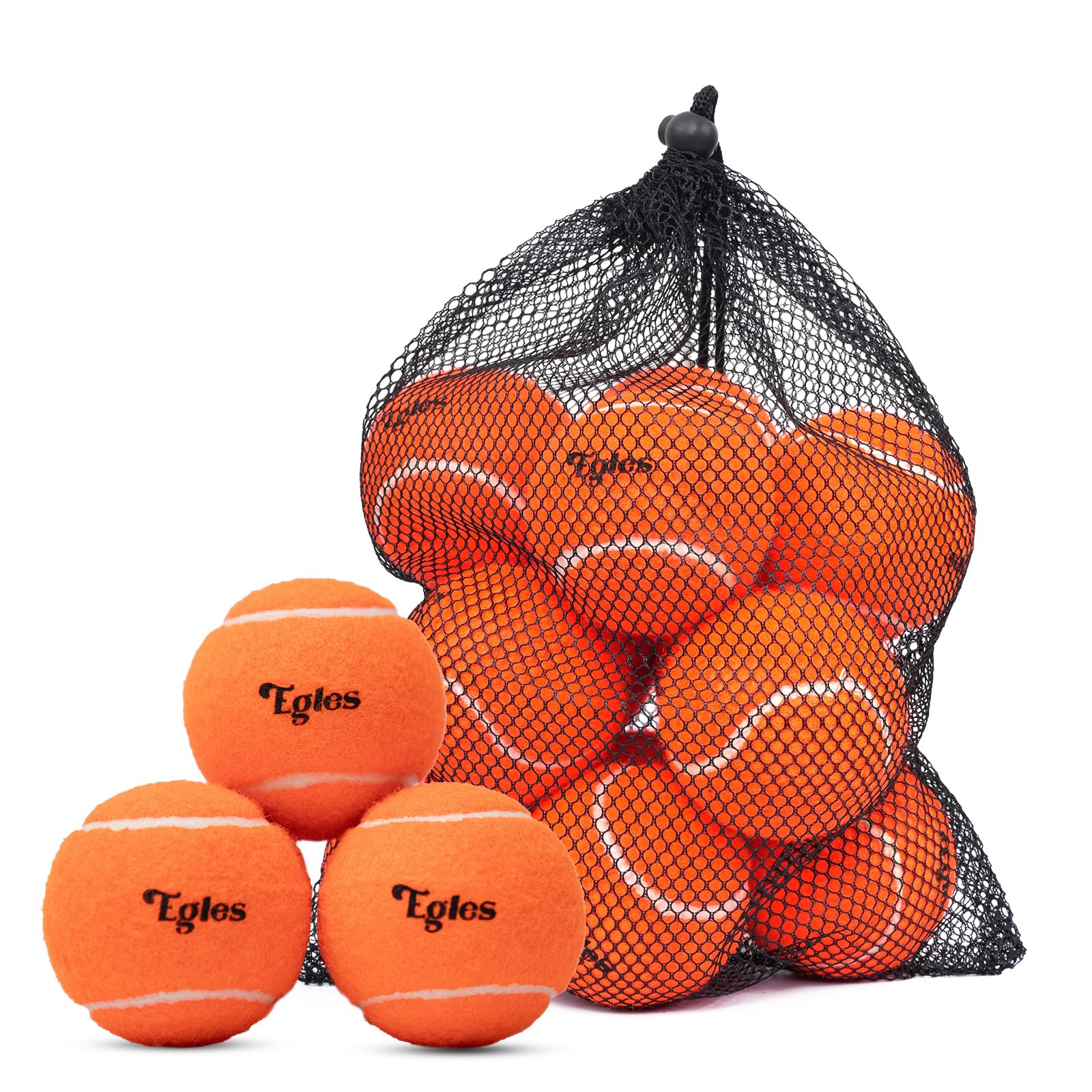 Egles 12/20/60 Packs Tennis Balls for Training and Dogs, High Elasticity Practice Tennis Ball with Mesh Bag for Transport and Beginner Exercise,