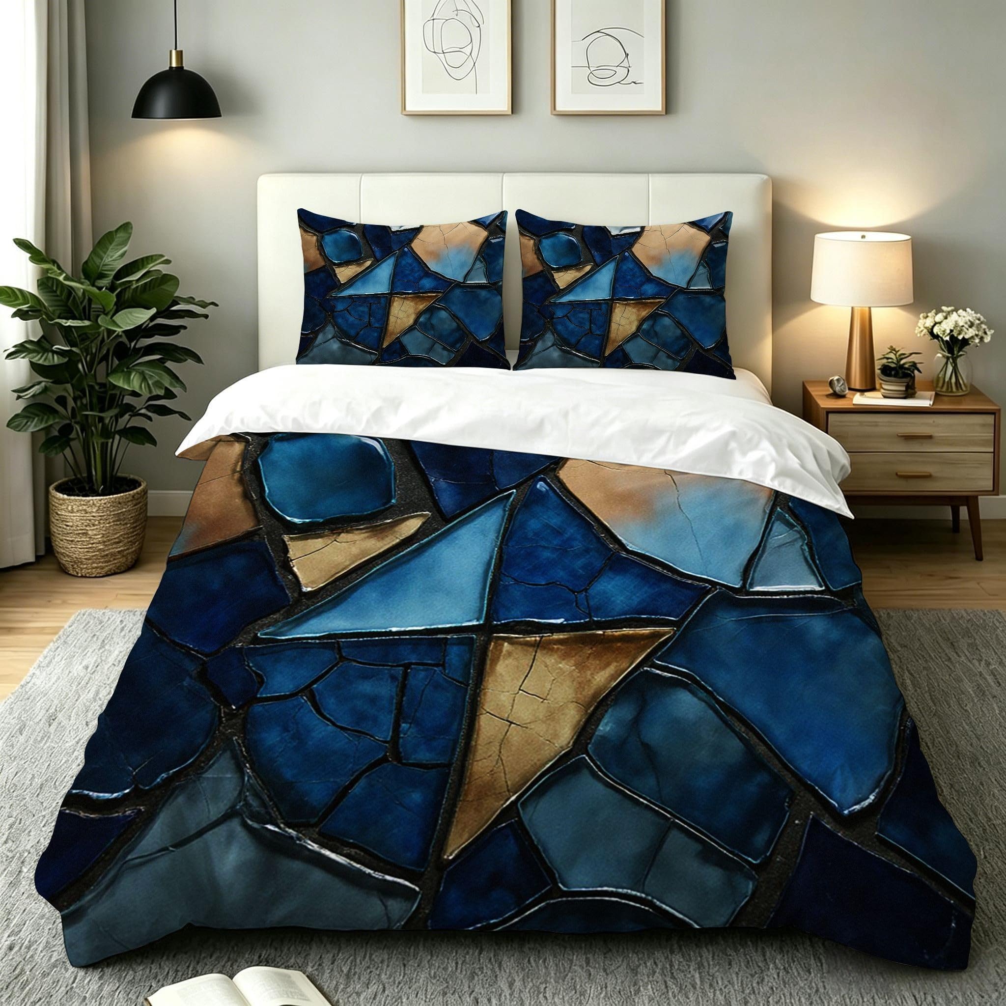 Housse de couette 240x260 peinture bleue pour transformer la chambre des ados