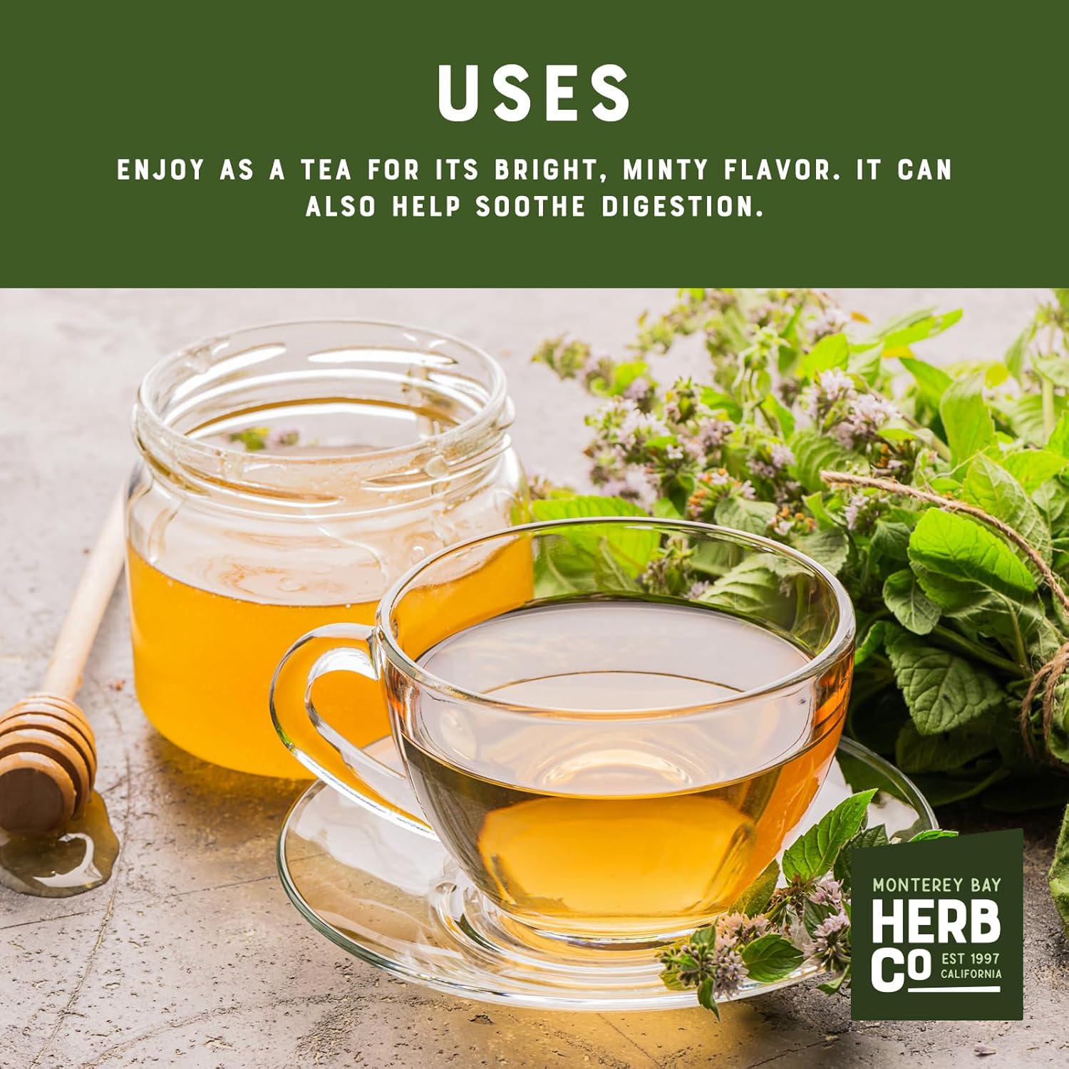 Peppermint Tea, by Herb Co, Caffeine Free Herbal Tea, 1 lb