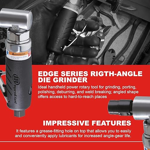 Miniatura 3 de Ingersoll Rand 3101G Air Die Grinder Edge Series - 14 pulgadas resistente ángulo recto agarre ergonómico construcción de rodamiento de bolas