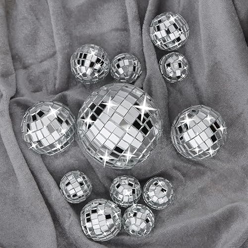 Miniatura 3 de 12 adornos para tartas de bola de discoteca, 4 tamaños, accesorios temáticos de discoteca para fiesta de pastel de cumpleaños, fiesta temática de