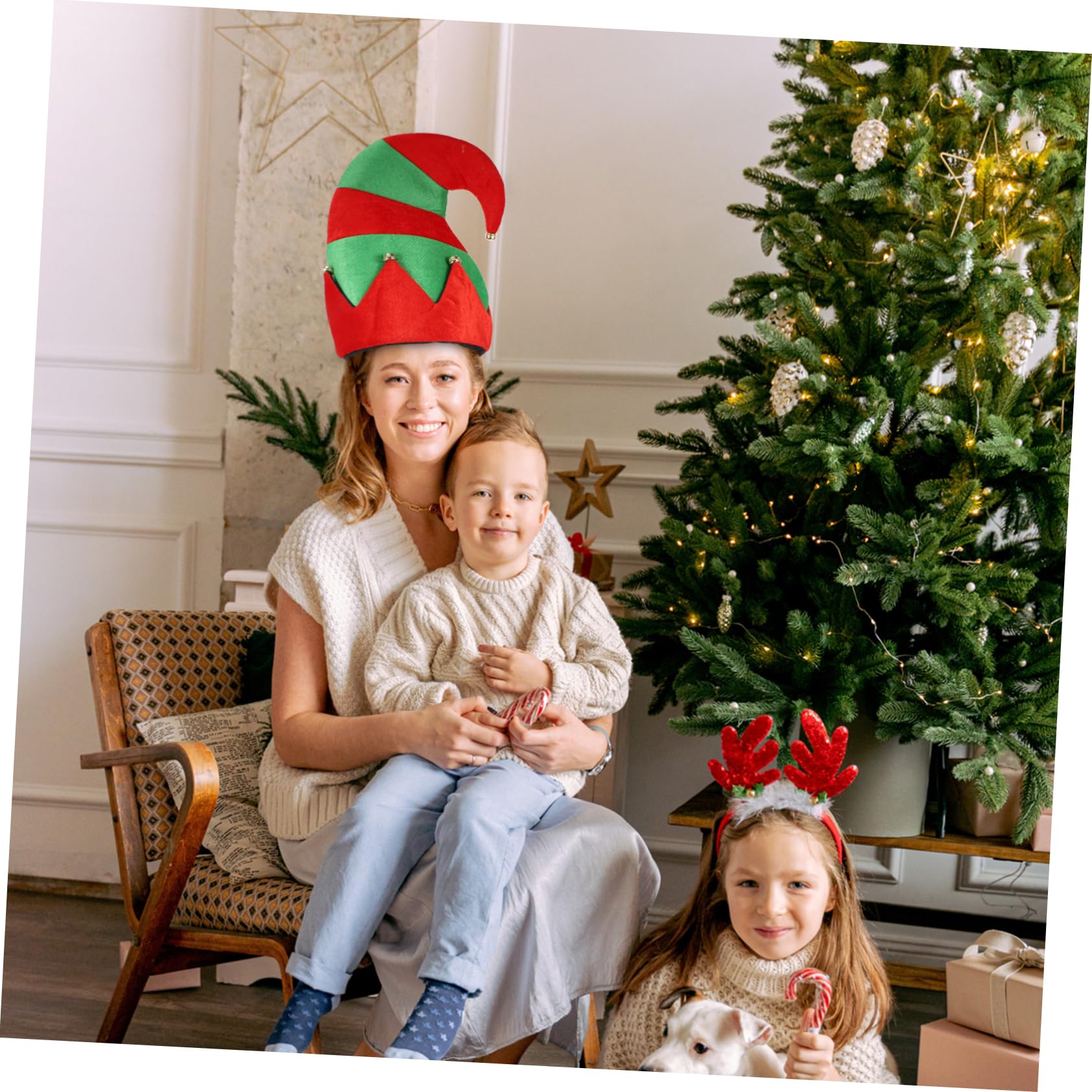 MAGICLULU 4 Pz cappello da elfo di natale cappello da Babbo Natale cappelli da elfo di feltro di accessori accessori natalizi ornamenti per cappelli di stoffa