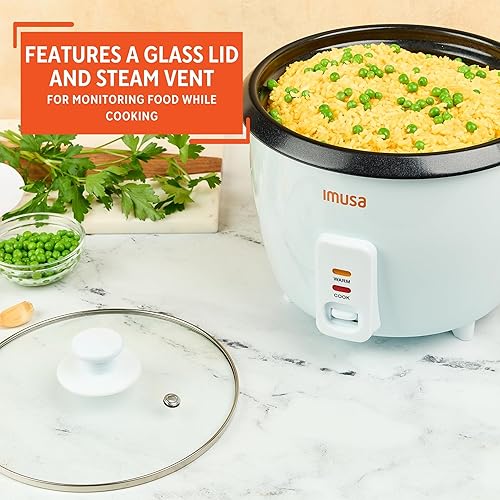 Miniatura 5 de IMUSA Arrocera eléctrica para 16 tazas cocidas 8 tazas sin cocer – Olla antiadherente de cerámica, olla multicocción para arroz, quinua, avena,