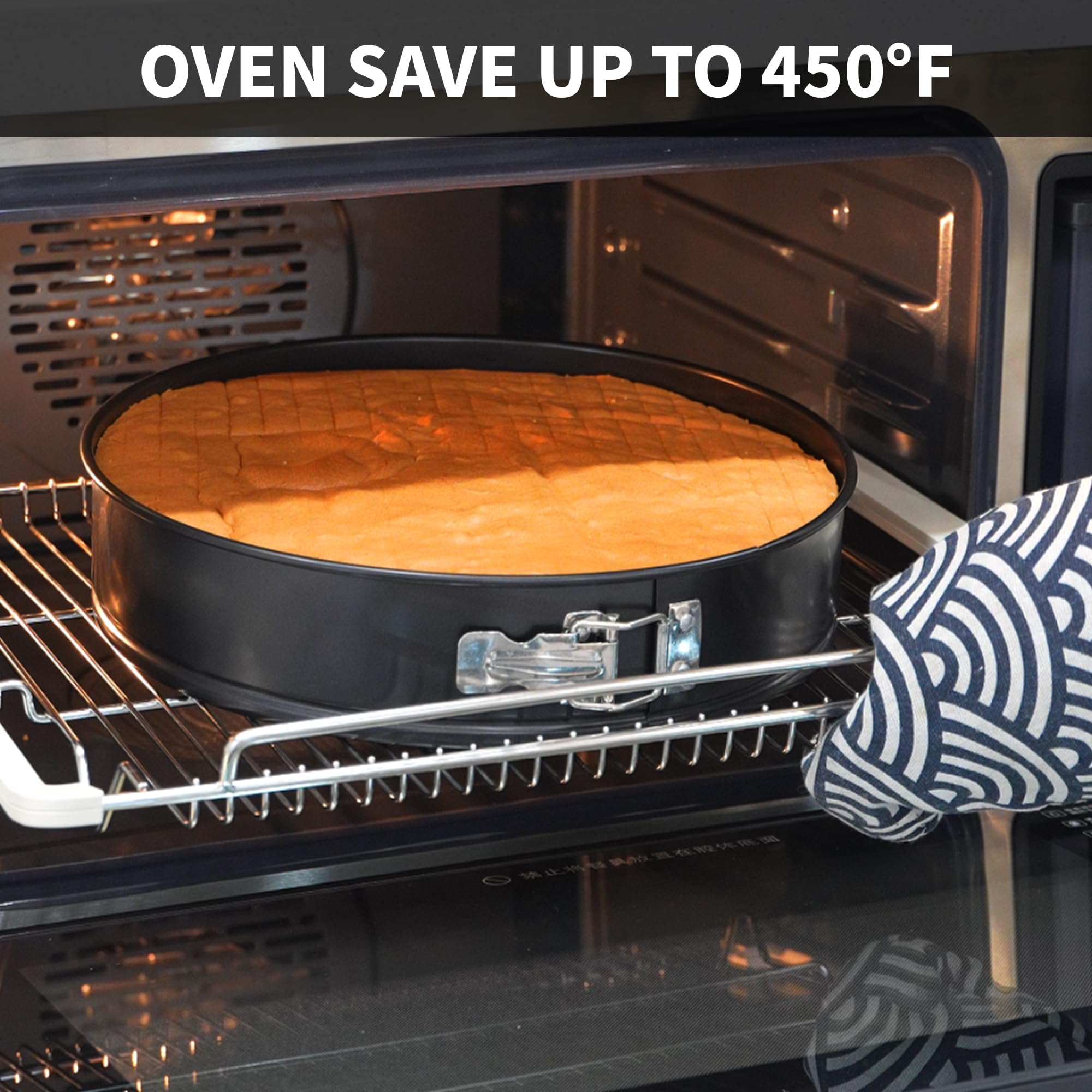 UWILLION Spring Form Cake Pans 12 Inch Springform Pan Nonstick Round Cheesecake Pan Carbon Steel Large Baking Mold Cake Tin for Christmas Birthday - Image 3