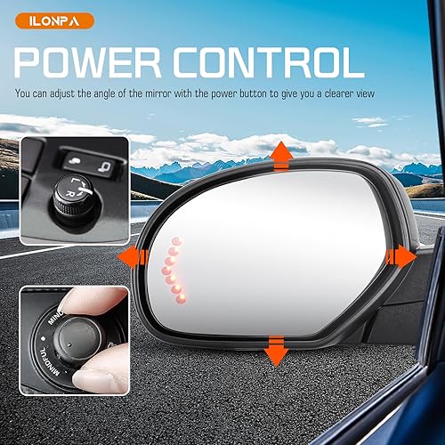 Miniatura 5 de Espejos retrovisores para Chevy Avalanche Silverado Suburban GMC Sierra 1500 1500 2500 3500 Tahoe Yukon XL 1500 2500 3500 Tahoe Yukon XL 1500 2500