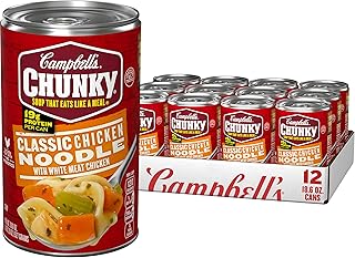 Campbell's Chunky Classic Chicken Noodle Soup, 18.6 oz Can (12 Pack)