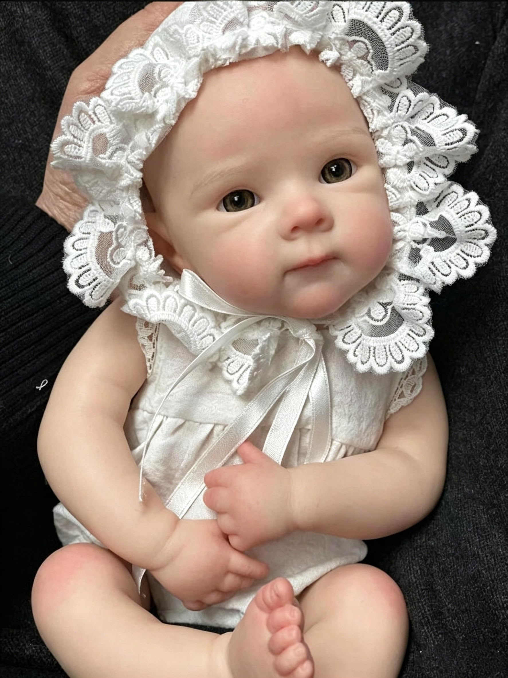 Abenduot Bambola da 33 cm con Bocca Aperta in Silicone Corpo Intero Ragazza Assomiglia a un Bambino Vero | Silicone solido, realistico, anatomicamente corretto e impermeabile, per bambini dai 3 anni in su. Regalo per bambini