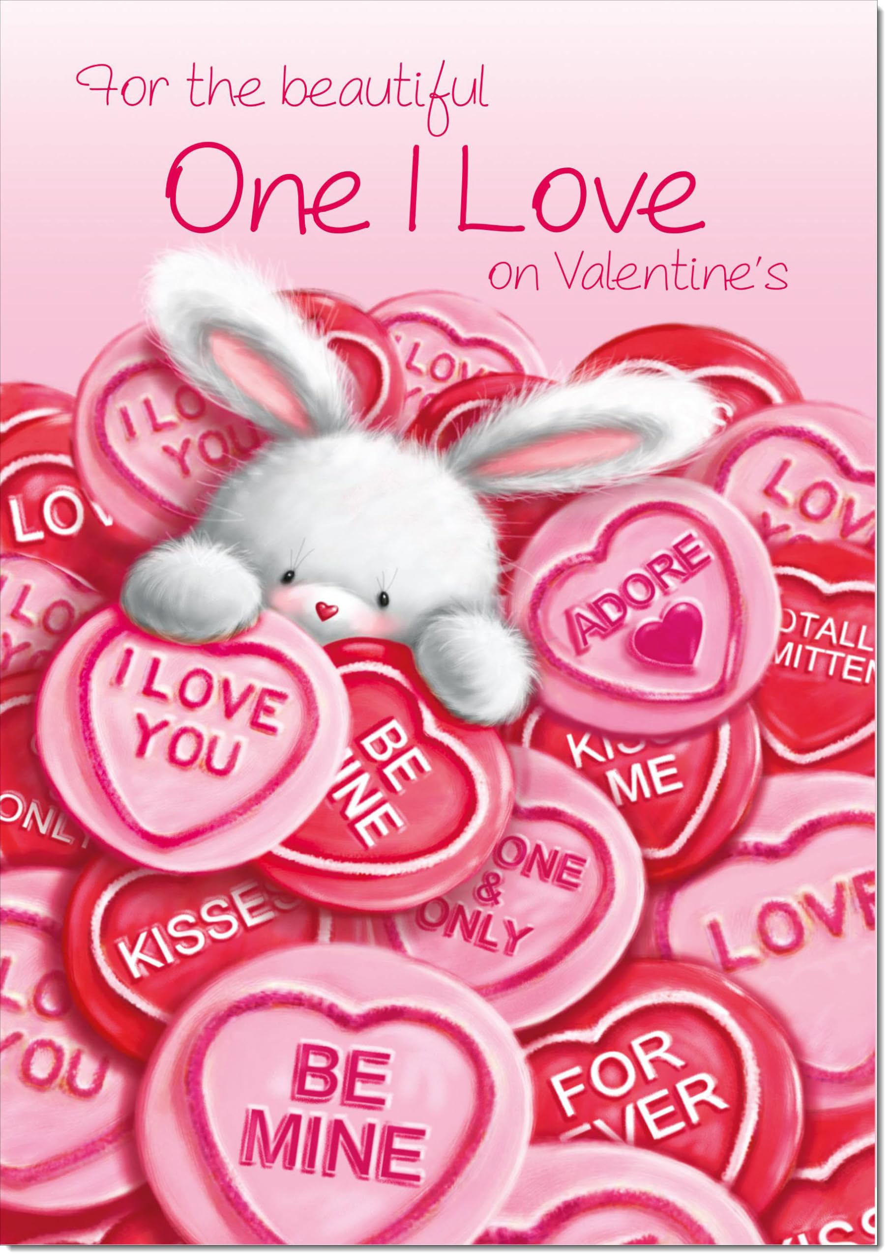 doodlecards One I Love Valentine's Day Card Love Heart Sweets Large A4 Size with Plain Envelope