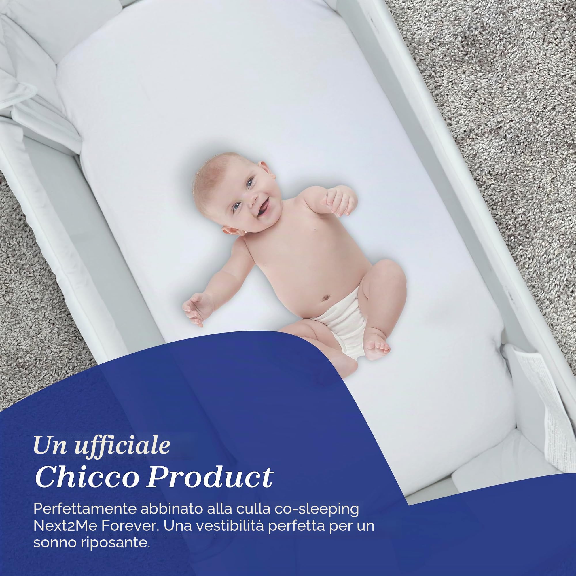 Chicco Next2Me Forever Coprimaterasso igienico in spugna bianco