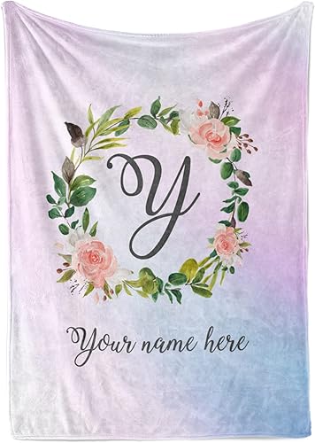 Manta personalizada para niñas con nombre personalizado, forro polar cálido de felpa para ropa de cama o decoración decorativa de habitación, lindas