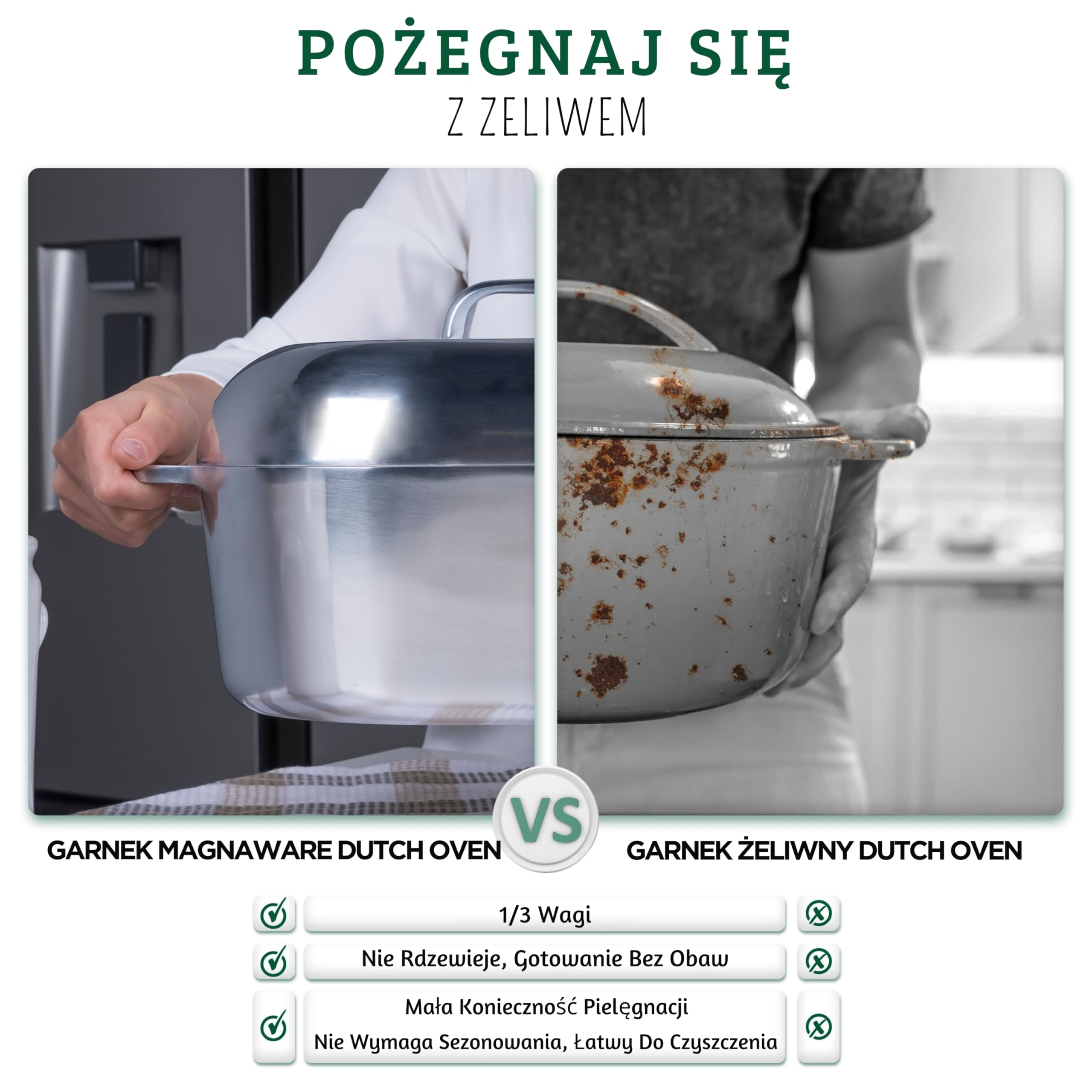 Magnaware Żeliwny Garnek Aluminiowy – Lekki Owalny Brytfanna z Pokrywką dla Rodzin & Przyjęć – Idealne Rozprowadzanie Ciepła do Wolnego Gotowania, Pieczenia & Potraw Cajun – 8L