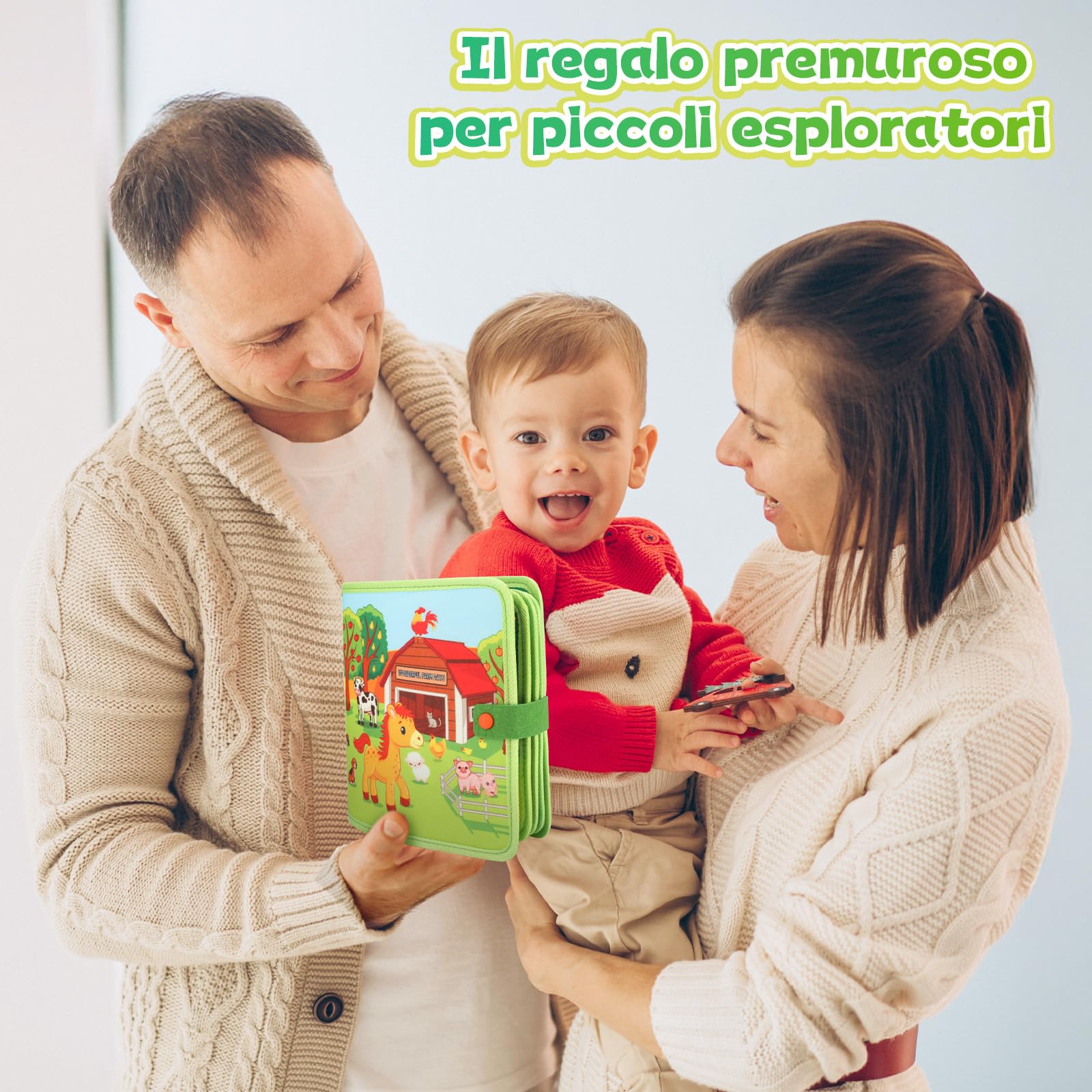 Busy Board Montessori 2 Anno, Giochi per Bambini – Quiet Book a Tema Fattoria con 25 Attività, Regalo per Bambini da 2 a 4 Anni, Compagno da Portare Ovunque per lo Sviluppo Precoce