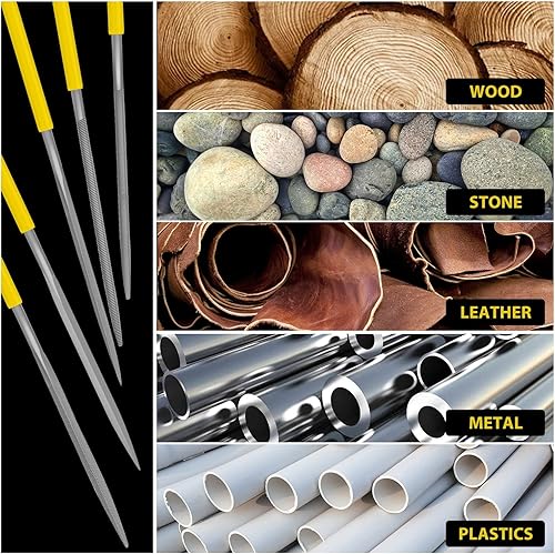 Miniatura 31 de Juego de archivos pequeños, lima de diamante de aguja, 13 piezas, 6 limas Jewlers y 6 limas de acero, trabajo de metal de precisión, carpintería