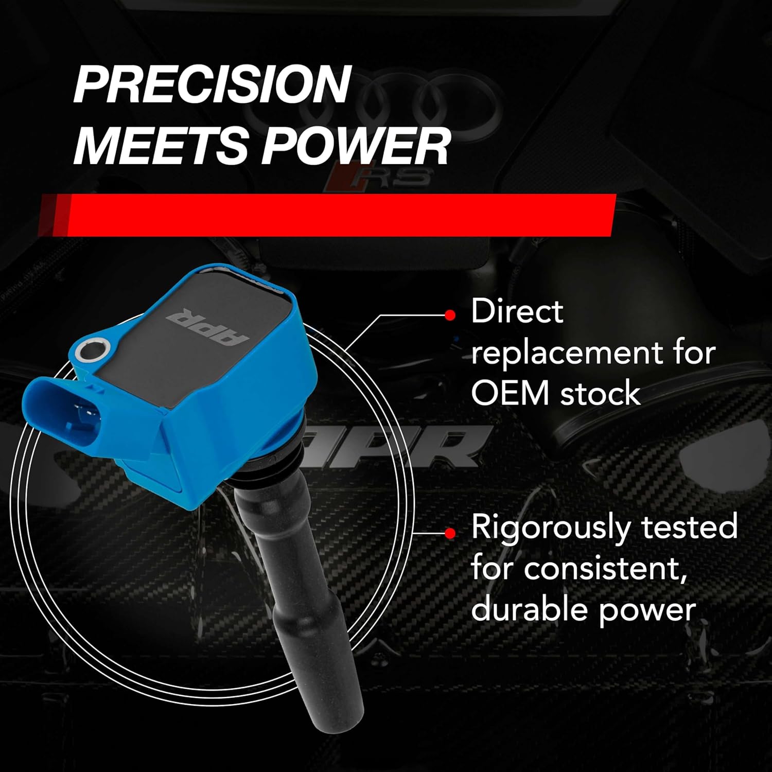 APR Ignition Coil MS100204 (Blue) Fits A Wide Range of VW Volkswagon, Audi, Lamborghini, Porsche, and Bentley Vehicles - Direct Replacement for OEM Stock Parts - 1 Pack