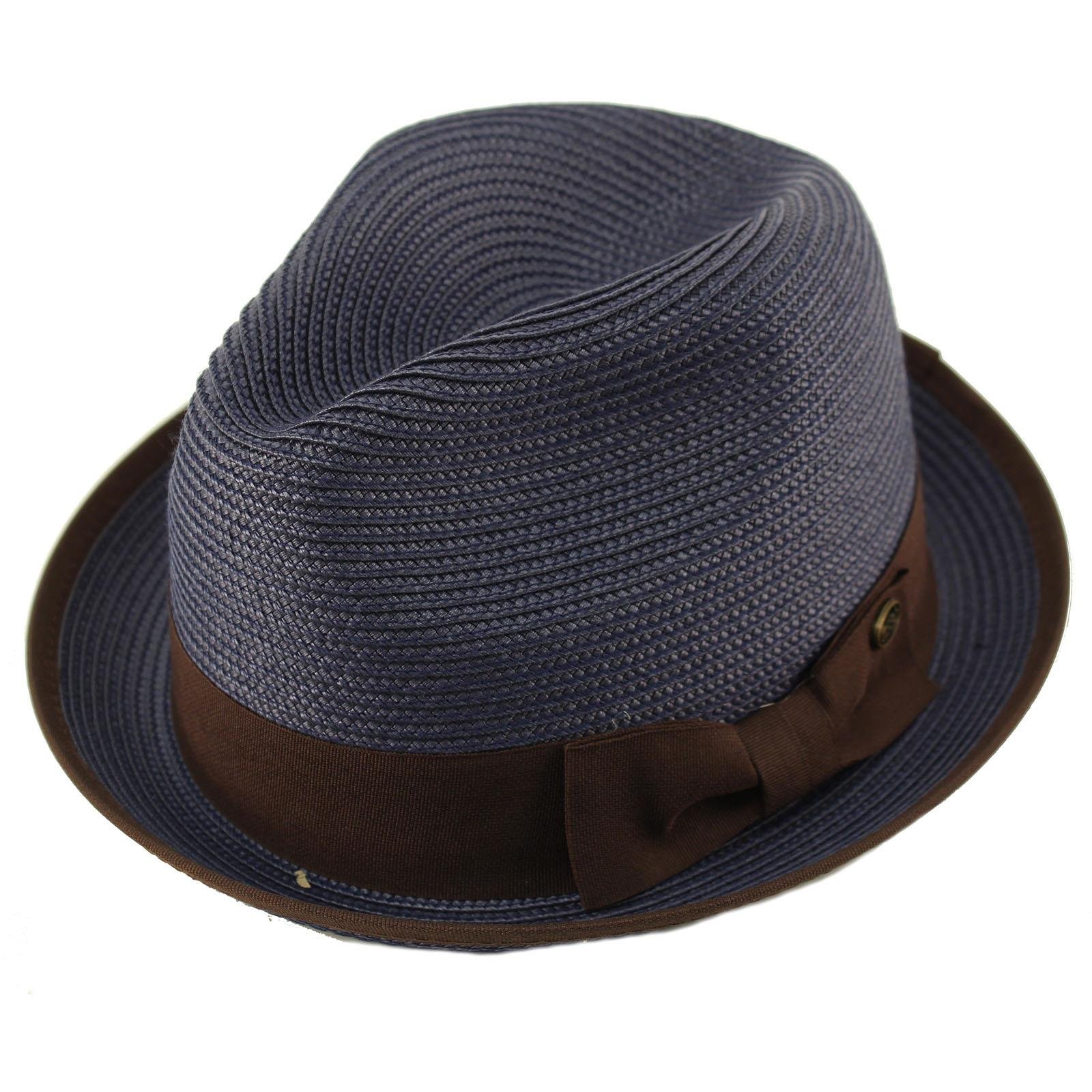 Epoch hatsEpoch Men's Classy Travel Crushable 2tone Derby Fedora Upturn Curl Brim Hat