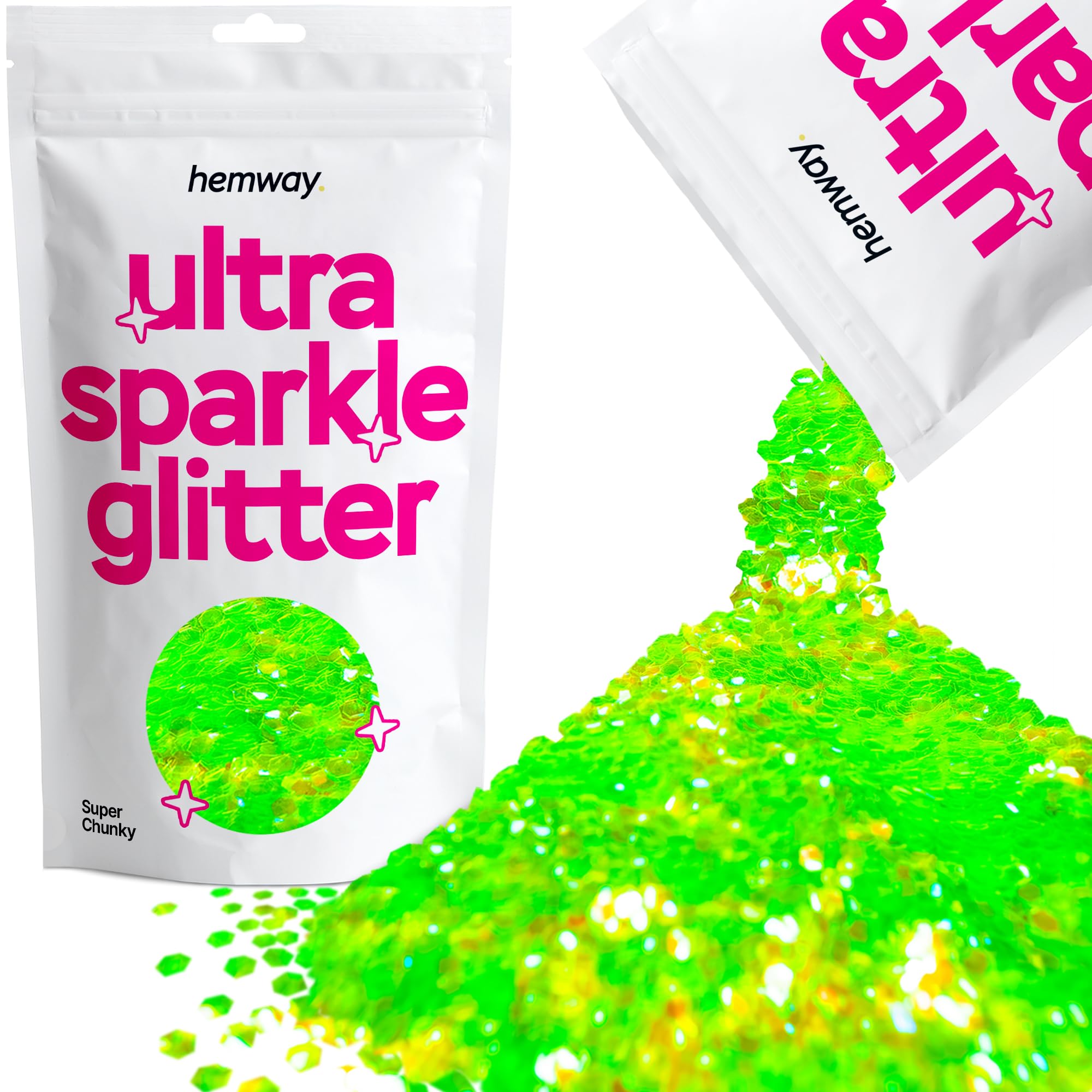Hemway Ultra Sparkle Glitter Baby Pink Iridescent 100g Fine | Glitter for Arts & Craft, Makeup, Nail Art, Crafting, Card Making, Sparkle Decoration — view 221