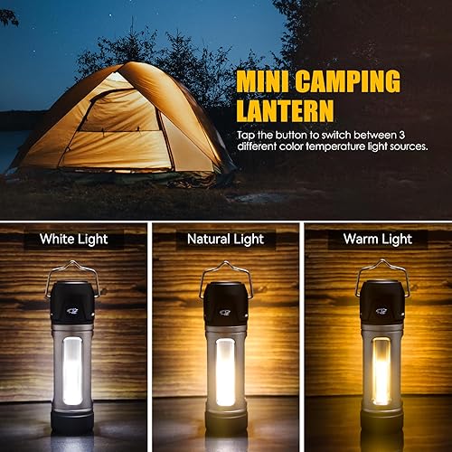 Miniatura 2 de Foxhawk Linterna de camping 2 en 1, linterna de camping al aire libre, portátil, basada en imán, linterna de mano, accesorios cargables para