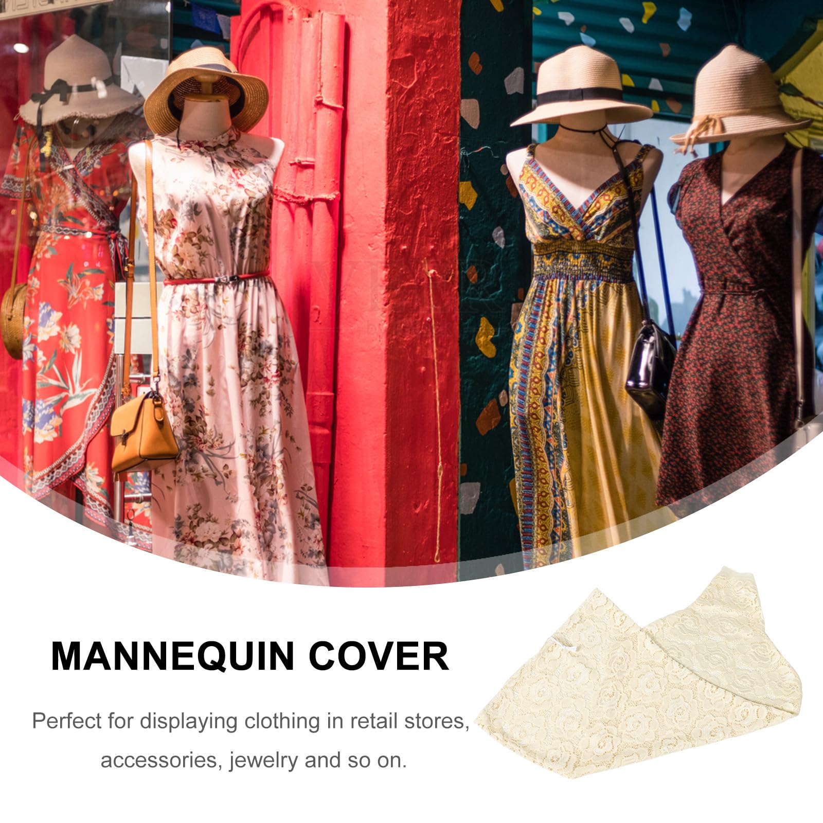 Housse de Mannequin Demi-Corps Légère et Flexible en Dentelle Élégante pour Affichage D'accessoires et Bijoux pour Robe Féminine
