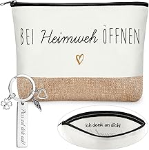 Homesick Gift Travel Farewell Gift Against Homesickness Cosmetic Bag and Traveller Keyring Lucky Charm for Travelers Abroad Year Emigrate Farewell Gift
