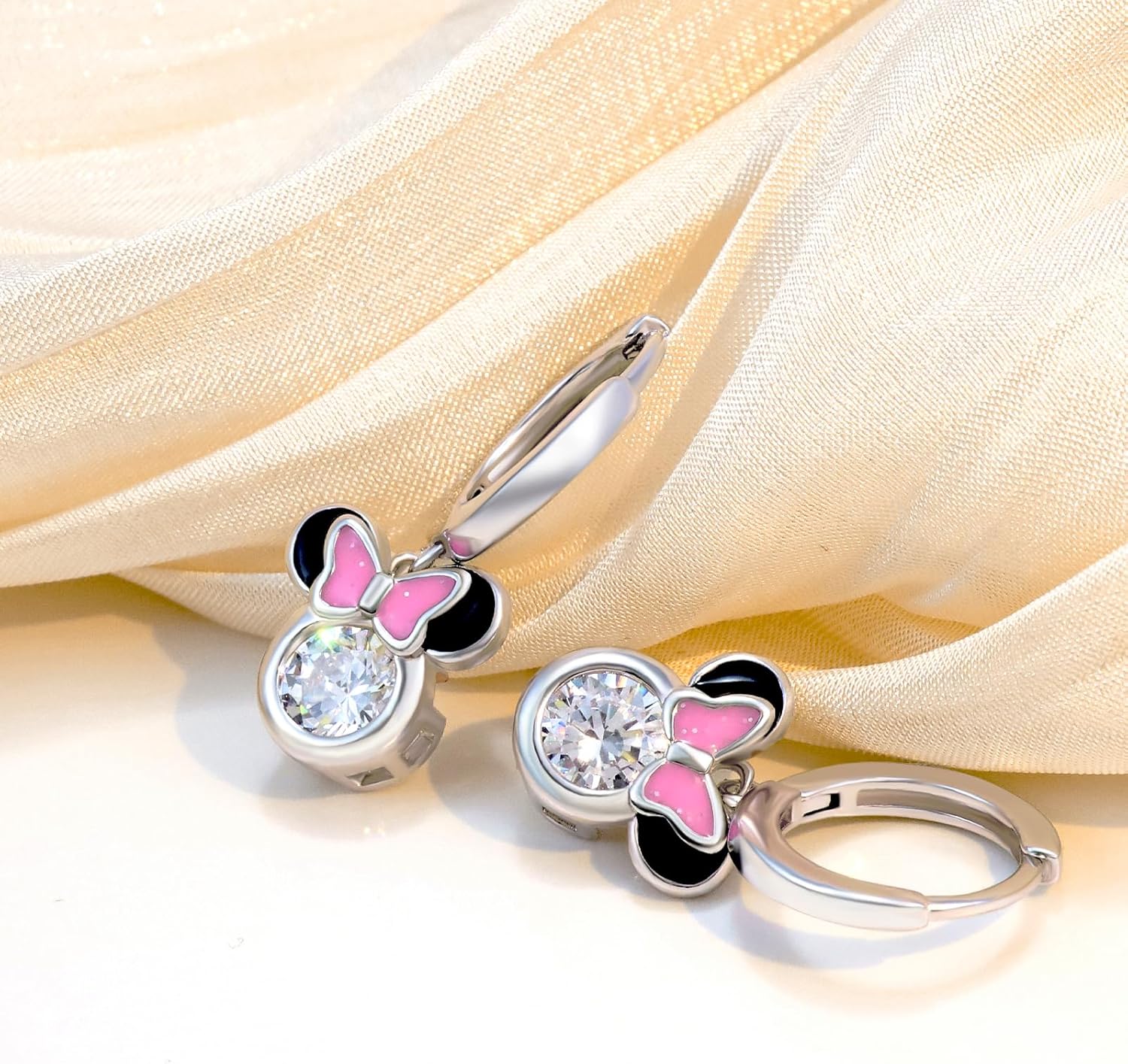 Sterling Silver Trendy Mouse Earrings for Women Dainty Huggie Hoop Dangle Earring Hypoallergenic Jewelry Birthday Gift for Women - Image 4