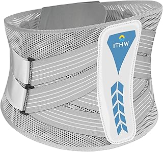 Adjustable 26° Ergonomic 3D Back Brace for Lower Back Pain Relief | Removable Stays, Breathable Mesh & Invisible Design, Office/Workout Use, Sciatica Relief/Herniated Disc, Unisex (Medium)