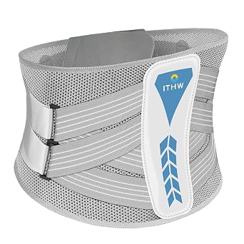 Back Brace for Lower Back Pain Relief, Adjustable Lumbar Support Belt for Men & Women, Breathable 3D Knit, Non-Slip, Sciatica Herniated Disc Support, Work, Gym & Daily Us Gray, Small