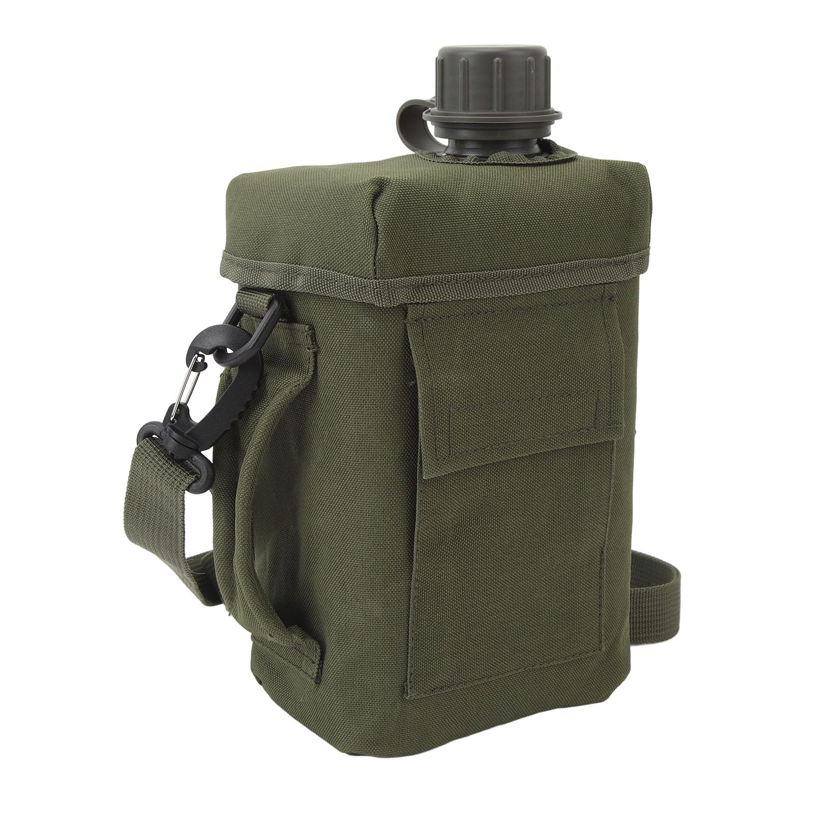 2L Large Capacity Insulated Water Bottle with Oxford Cloth Sleeve, Portable Water Flask Jug for Outdoor Sports, Hiking, Traveling (Green)