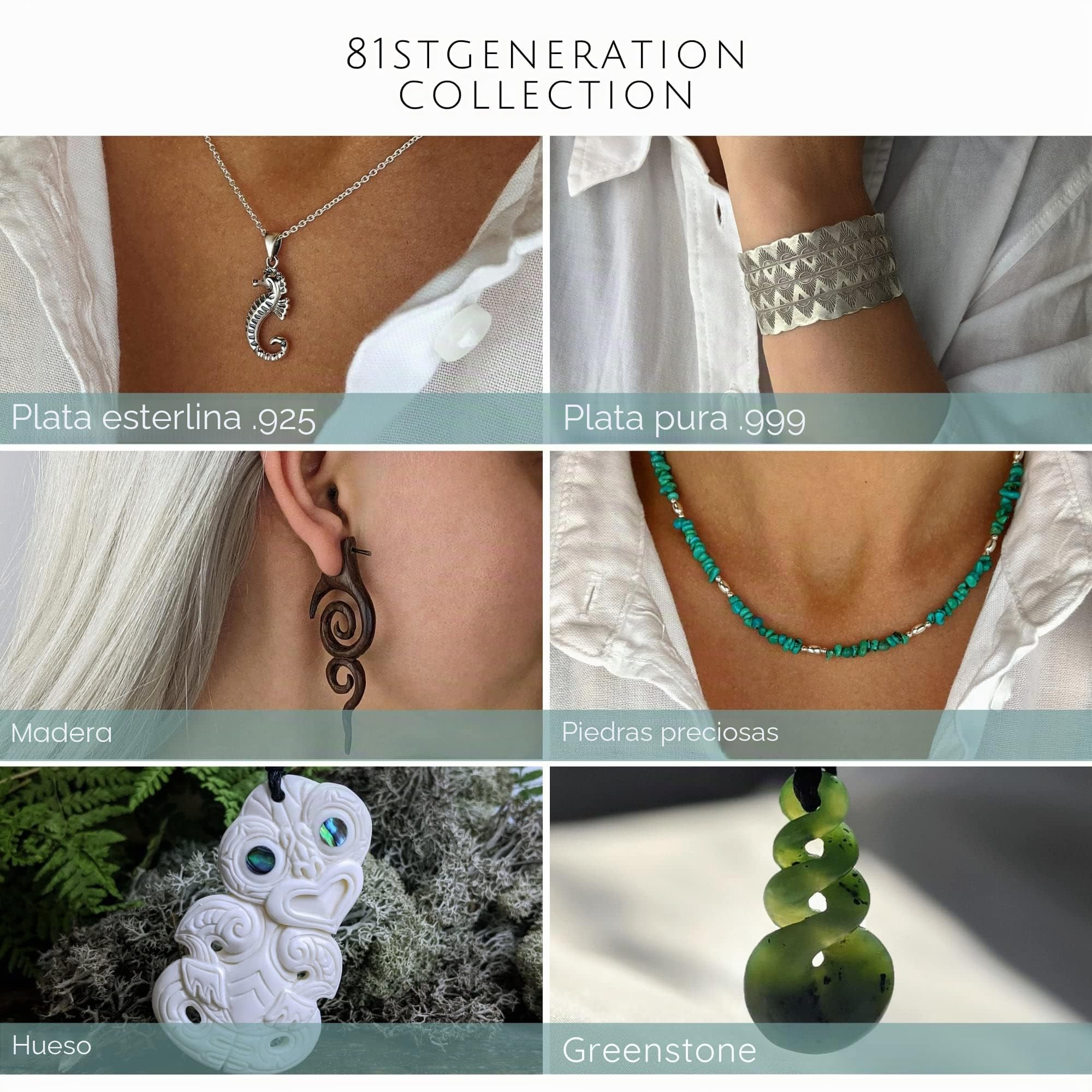 81stgeneration Karen Hill Tribe Pendientes de Plata con Espiral Plana | Aros Tribales de Plata Pura 999 para Mujer | Pendientes de Aro Bohemios Únicos para Festivales | Diseño Minimalista