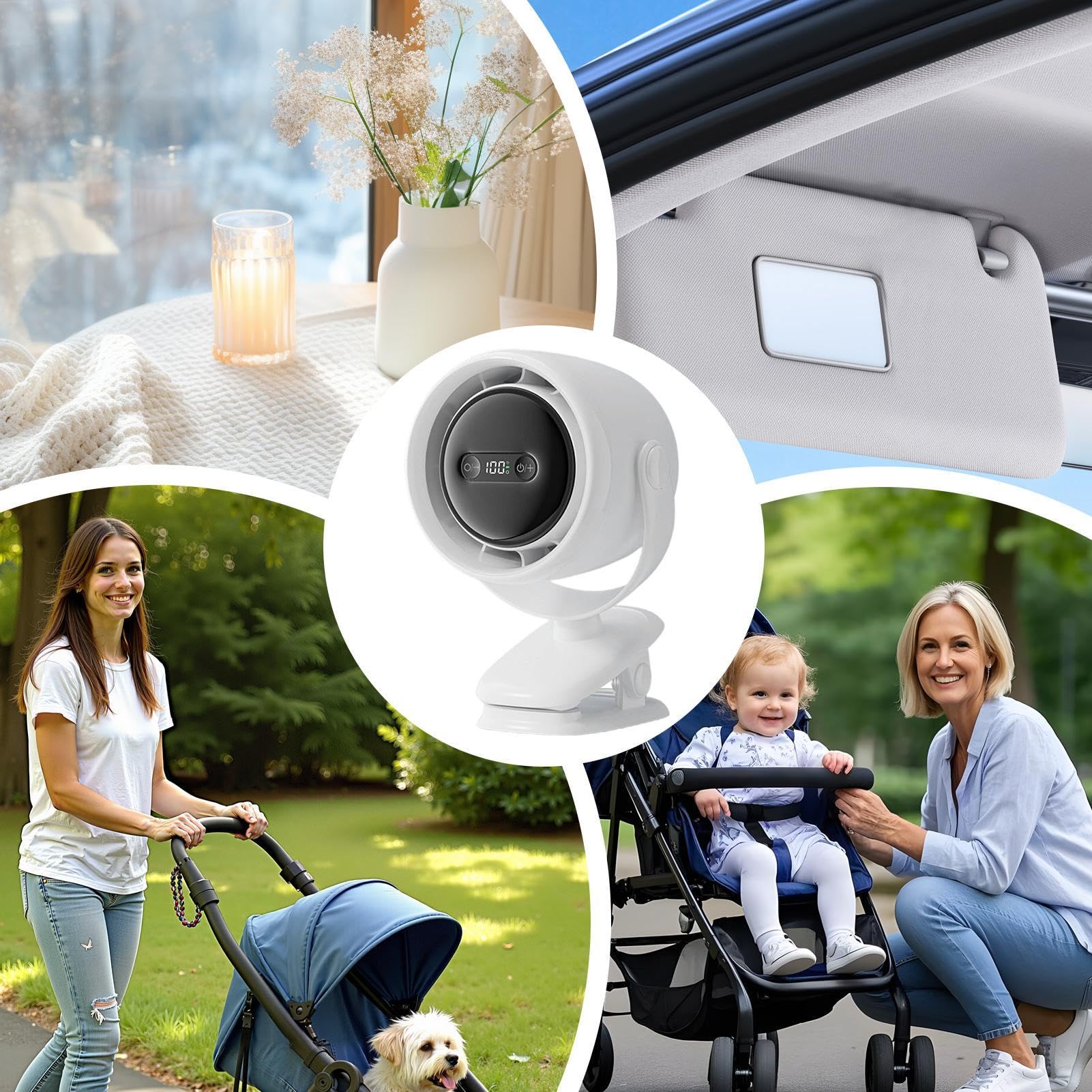 Ventilador Con Pinza Pequeño Silencioso Recargable Refrescante Portátil