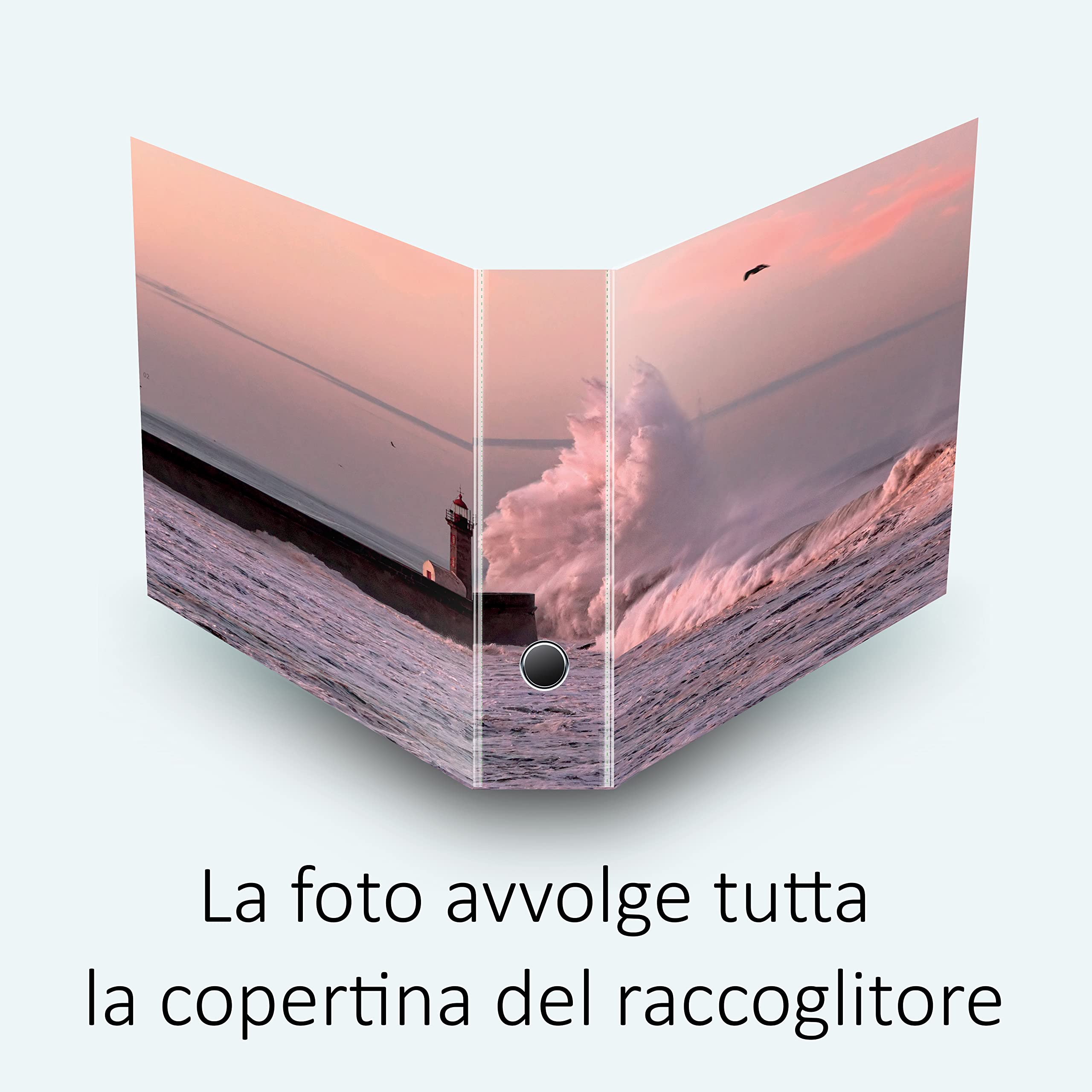 Set da 8 raccoglitori ad anelli FARO CON ONDA - Faldoni SHAREPRINTING (H34 con 4 anelli)