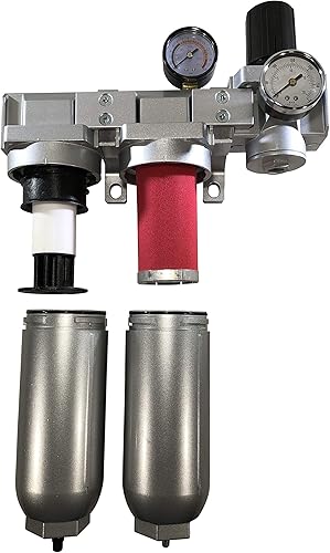 Miniatura 6 de Sistema de secado de aire de tres etapas con clasificación industrial, cuencos extragrandes, filtro de partículas de aire, filtro coalescente de