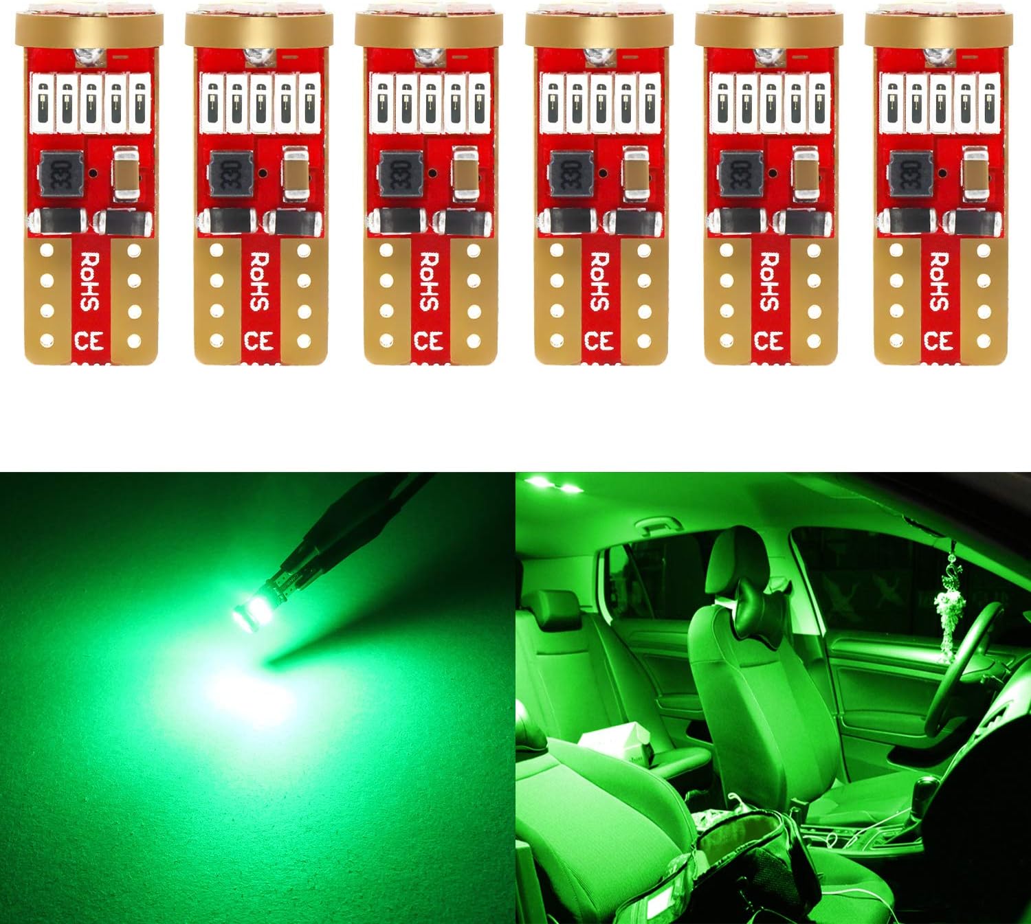 PHINLION BA9S Blue LED Light Bulbs, Super Bright 2835 5-SMD - View #11