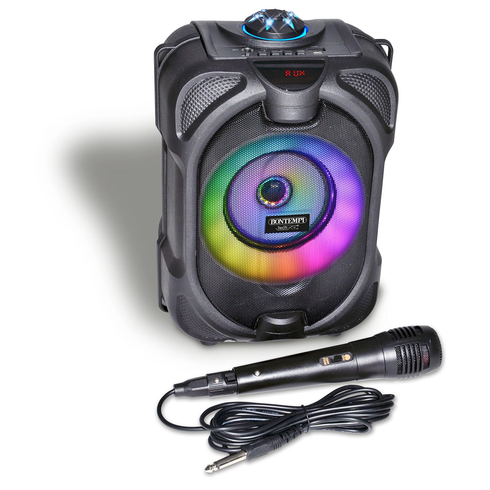 Bontempi | SonicSync - Amplificateur Audio sans Fil avec Microphone Dynamique, Effets Lumineux et Effet D'Écho, 31.7x19.4x15.1 cm
