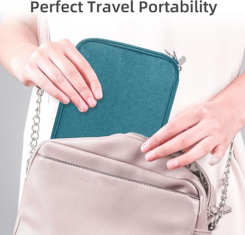 Miniatura 6 de Organizador de electrónica, bolsa organizadora de cables de viaje, resistente al agua, doble capa para cable, cable, iPhone, iPad Mini, regalo para