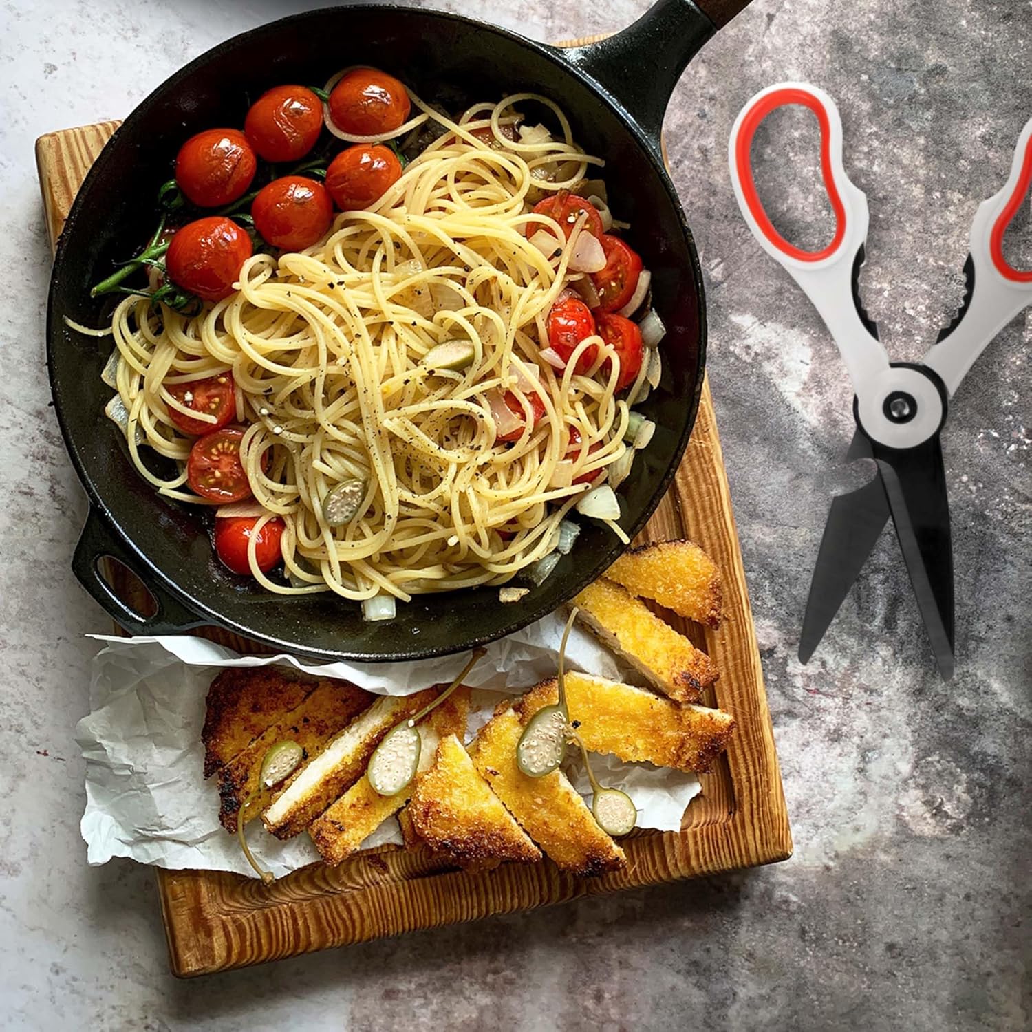 Premium 4-in-1 Kitchen Shears with Paring Knife Set - 3 Sets (9 Scissors & 3 Knives)