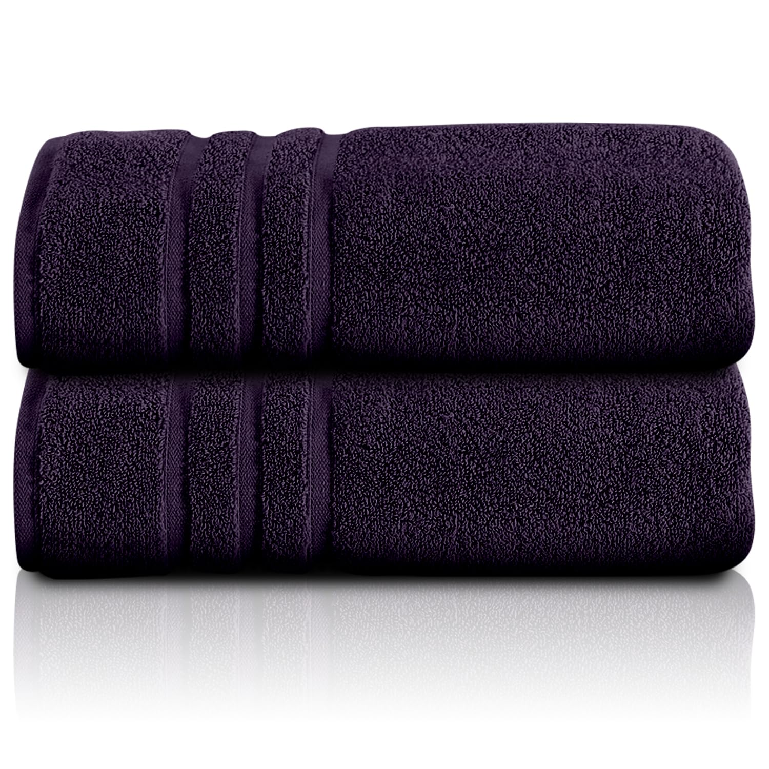 GC GAVENO CAVAILIA Large Bath Sheet (100x180 Cm) - 100% Egyptian Cotton Extra Large Towels Jumbo Bath Sheet - 2 Pack Highly Absorbent Towel Set - Hotel Quality Big Towels, Purple