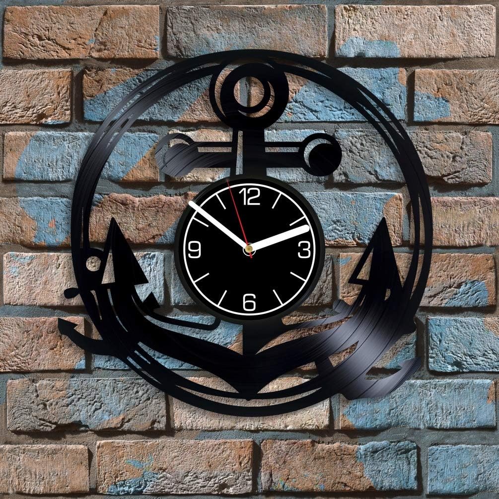 Anchor Vinyl Record Wall Clock Anchor Home Decoration 12 inch Clock Anchor Wall Clock Anchor Art Gift for Her Anchor Wall Art Anchor Clock Anchor Wall Clock Modern Dog Vinyl Clock