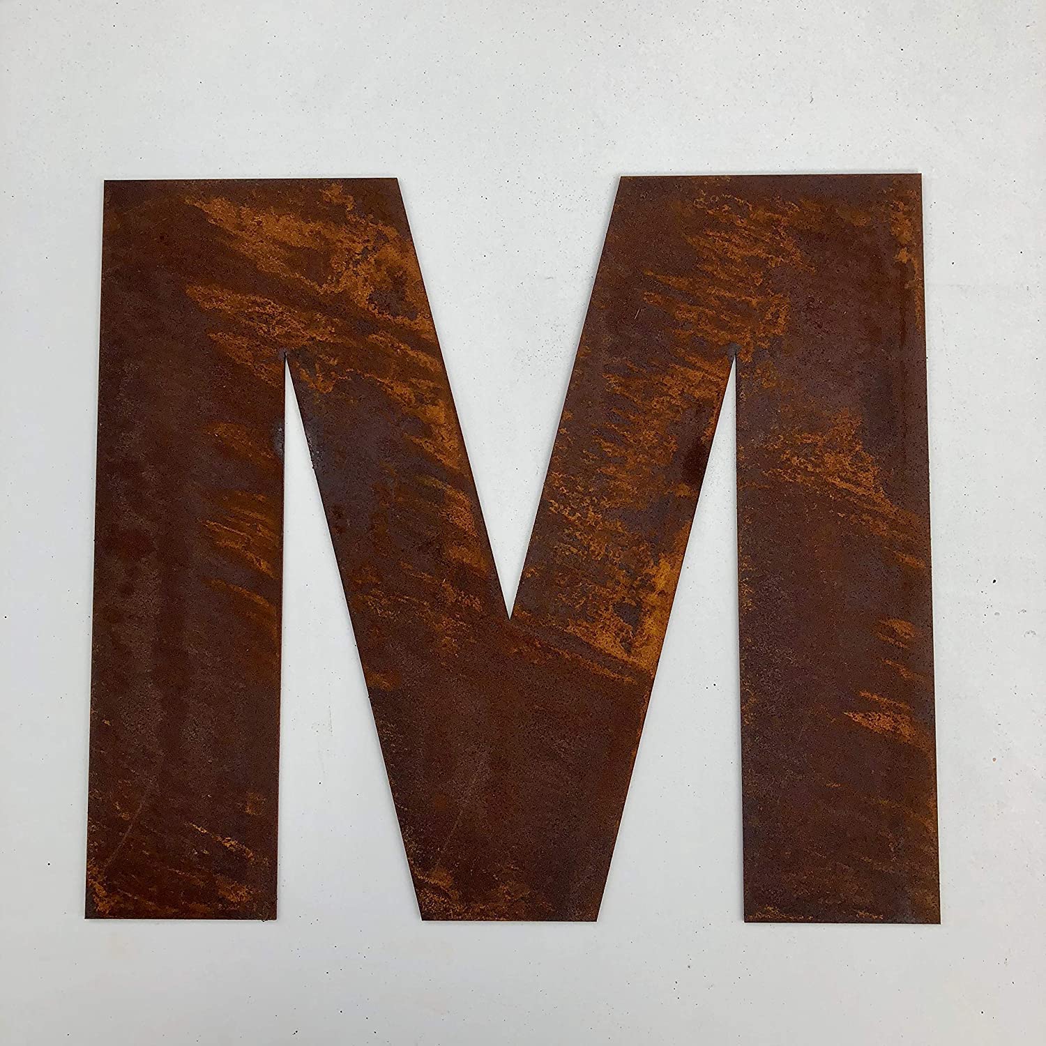 Rustic Metal Letter M 12” Tall – Bold Rusty Sign Vintage Home And Garden Decor