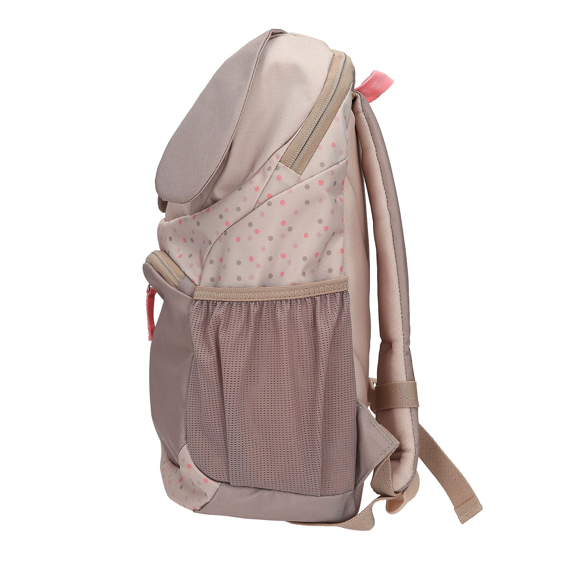 Depesche 13993 Princess Mimi - Ergonomischer Rucksack in Braun und Beige, mit Hunde-Gesicht, applizierten Schlappohren und Pünktchen-Muster, Tasche mit verstellbaren Trägern