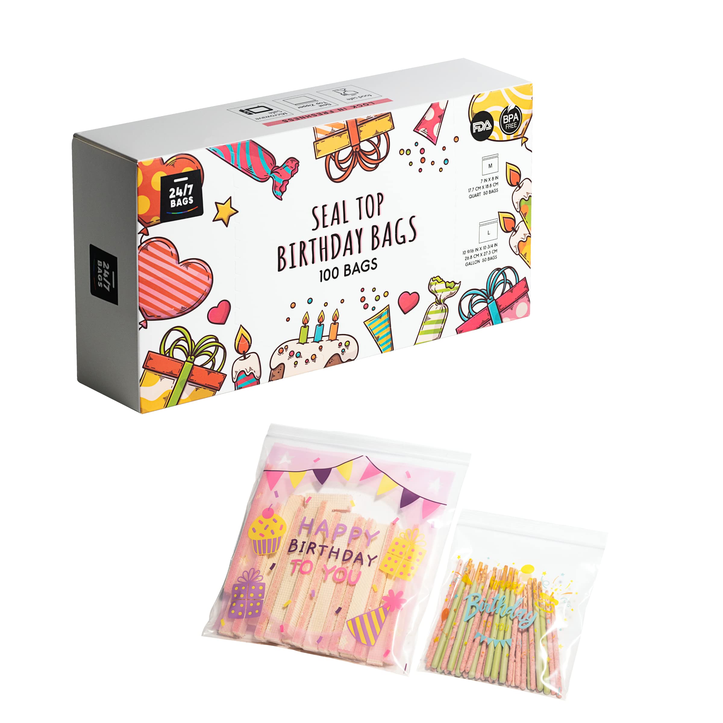 Amazon.com: Gallon & Quart Birthday Edition Food Storage Zip