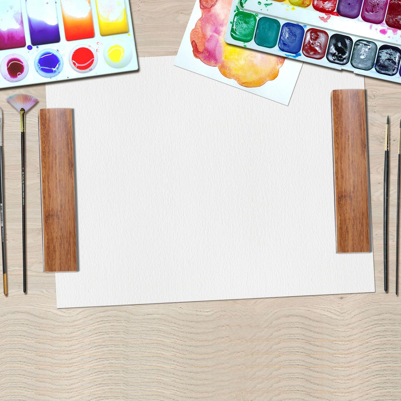 PATIKIL Calligrafia Carta Pesi, 2 Coppia Legno Carta Pesi Cinese Calligrafia Legno Fermacarte per Calligrafia Pratica Pittura Scrittura Disegno, 25 cm