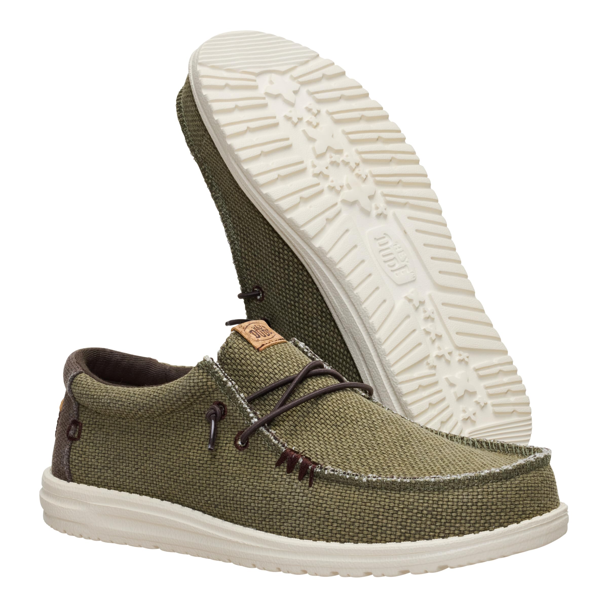 HEYDUDE Wally Braided Mocassins Homme, Vert/Marron - 40003-3CI