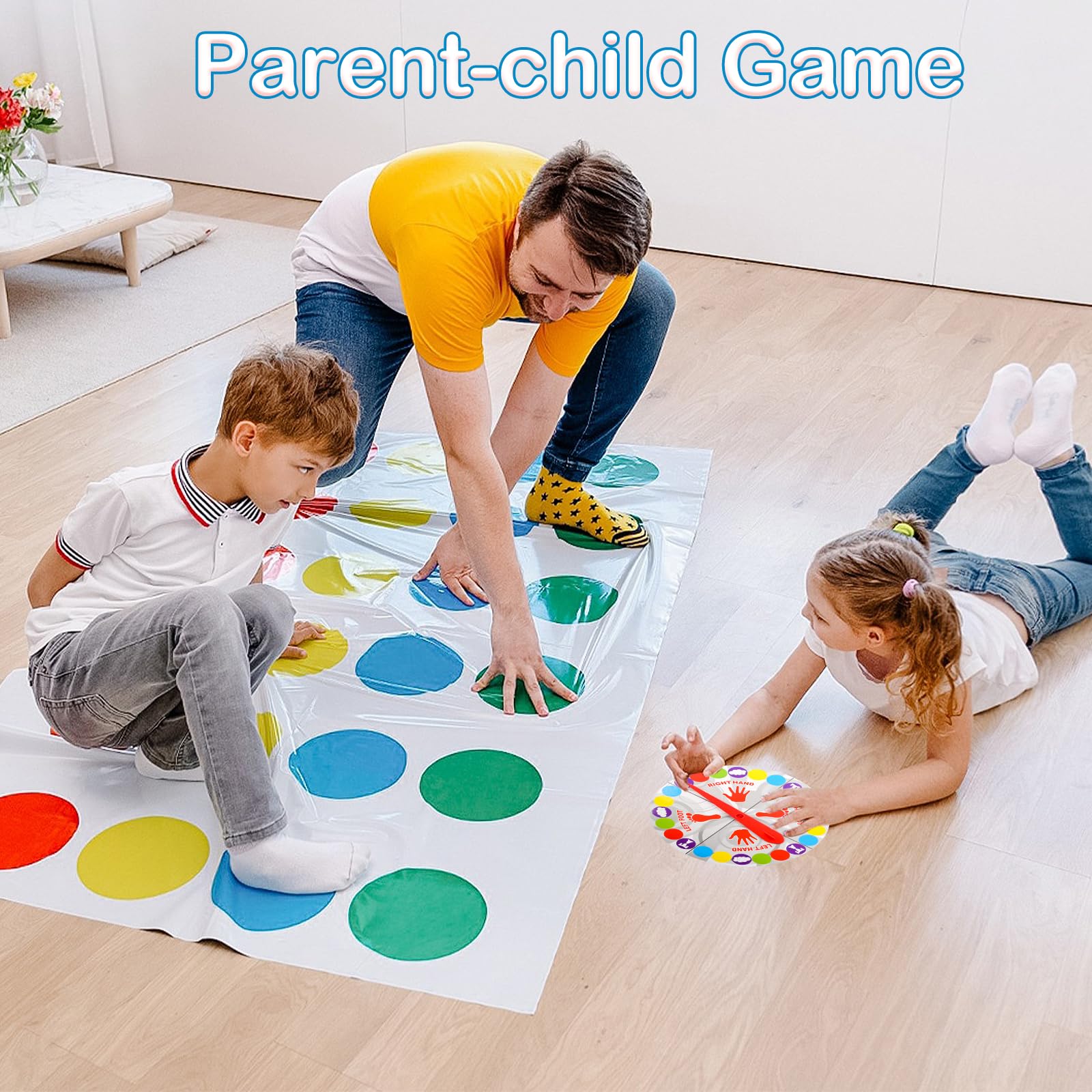 Twisting Game for Kids Adult Classic Floor is Lava Game, Funny Floor Balance Game with Spinner & Floor Play Mat - Image 3
