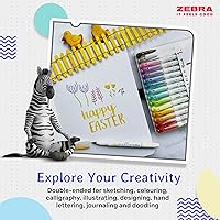 Vista 5 de Zebra Highlighters Mildliner - Juego de 20 tazas de doble punta y pincel, colores estándar